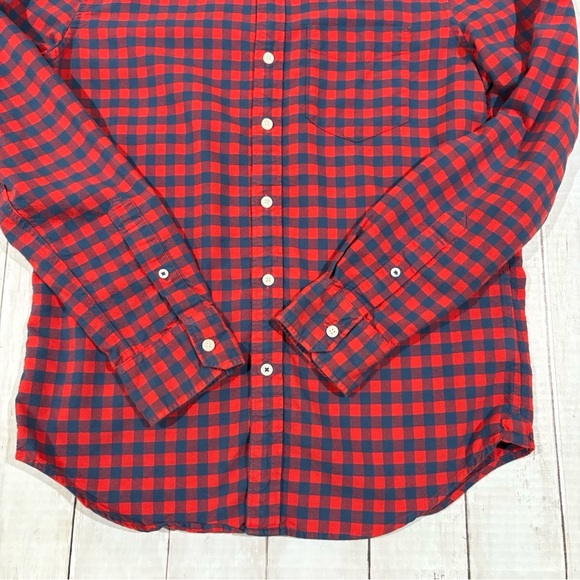American Eagle Seriously Soft Button Down Plaid Shirt, Red, Mens Small - Picture 4 of 8